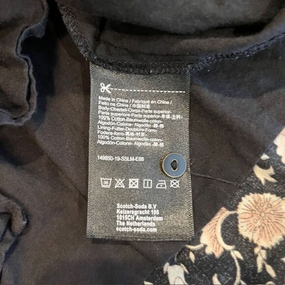 Scotch & Soda Maison Scotch Ruffled Midi Wrap Dress Black Floral Women's Size S - Picture 11 of 15